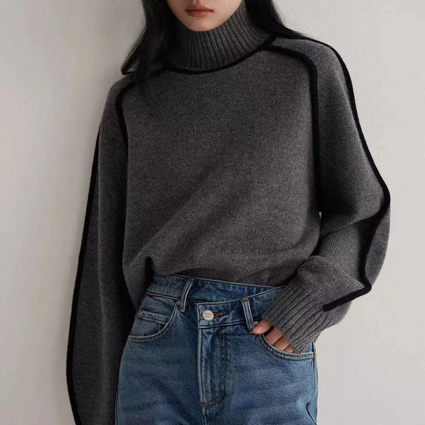 Valmira Turtleneck Sweater – Cozy Ribbed Knit for Effortless Everyday Elegance-Cramta