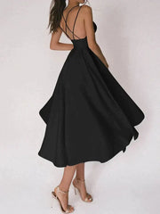 Mandy Midi Dress - Chic and Comfortable with Backless and V-Neck for an Elegant Look-Cramta