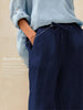 100% Linen Classic Straight Leg Pants with Elasticized Drawstring Waist – Relaxed Fit
