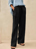100% Linen Classic Straight Leg Pants with Elasticized Drawstring Waist – Relaxed Fit