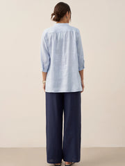100% Linen Classic Straight Leg Pants with Elasticized Drawstring Waist – Relaxed Fit