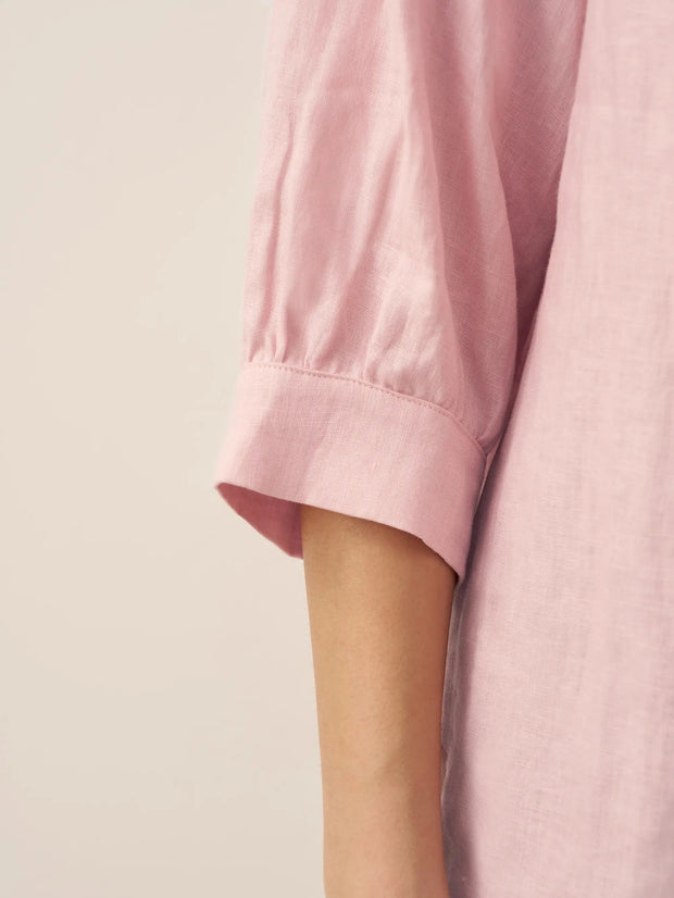 100% Linen Drop Shoulder Shirt with Button-Front Design – Versatile and Elegant