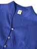 100% Linen Fitted Jacket with Mandarin Collar and Unique Button Design