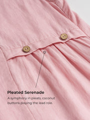 100% Linen Sleeveless Midi Dress with Accordion Pleats and Pockets – Elegant Women's Summer Dress