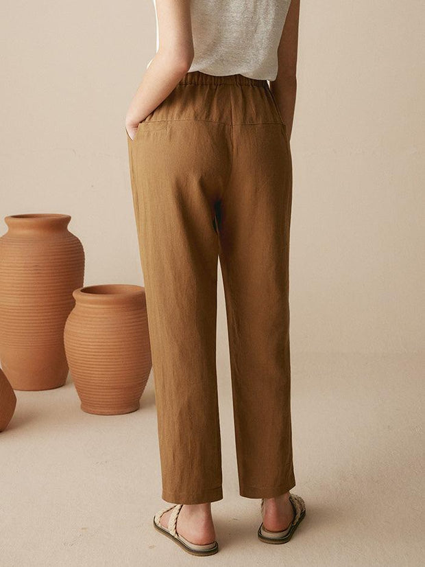 100% Linen Tapered Pants for Women – Comfortable and Stylish Casual Wear