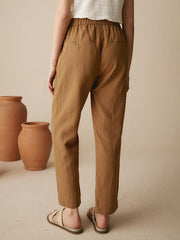 100% Linen Tapered Pants for Women – Comfortable and Stylish Casual Wear