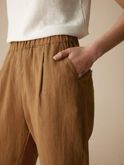 100% Linen Tapered Pants for Women – Comfortable and Stylish Casual Wear
