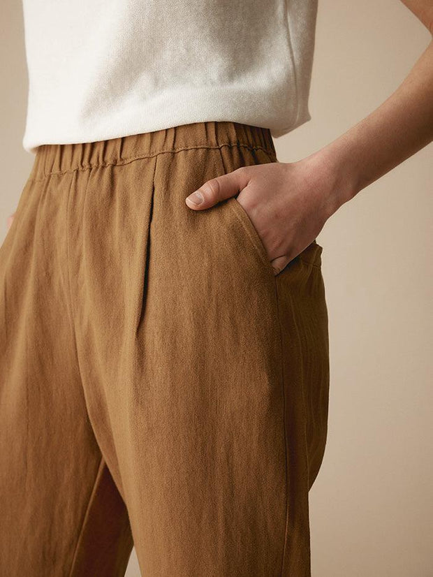 100% Linen Tapered Pants for Women – Comfortable and Stylish Casual Wear