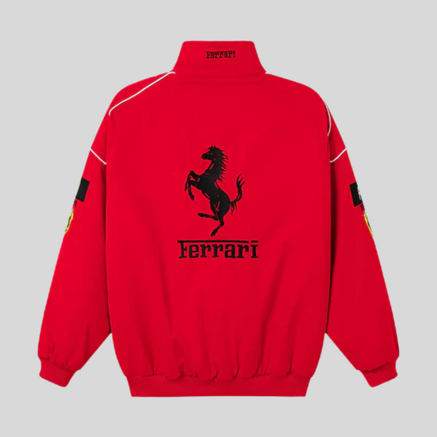 Vintage Ferrari Unisex Racing Jacket – Retro Mega Stylish F1 Look-Cramta