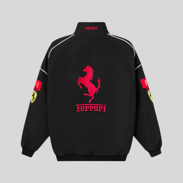 Vintage Ferrari Unisex Racing Jacket – Retro Mega Stylish F1 Look-Cramta
