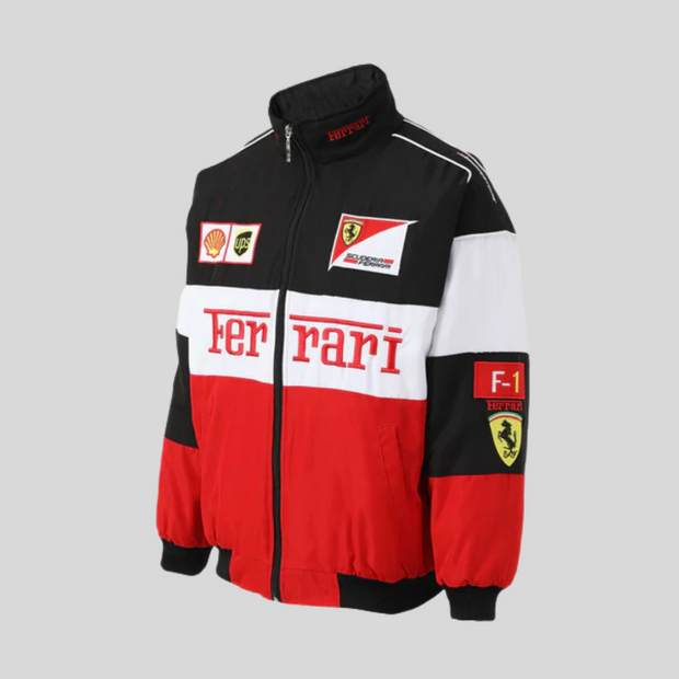 Vintage Ferrari Unisex Racing Jacket – Retro Mega Stylish F1 Look-Cramta