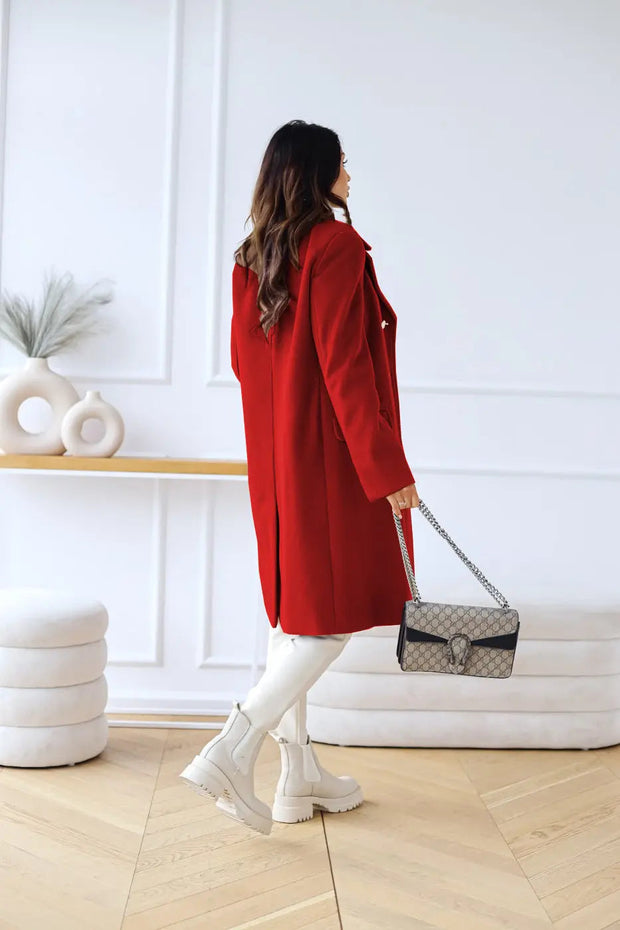 AURELIA – Long Wool Coat with Double Breasted Buttoning, Classic Elegance and Timeless Sophistication-Cramta