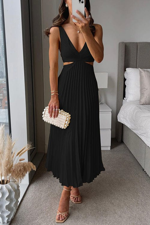 Bonafita Kacey Pleated Dress – Classic sophistication with modern details-Cramta