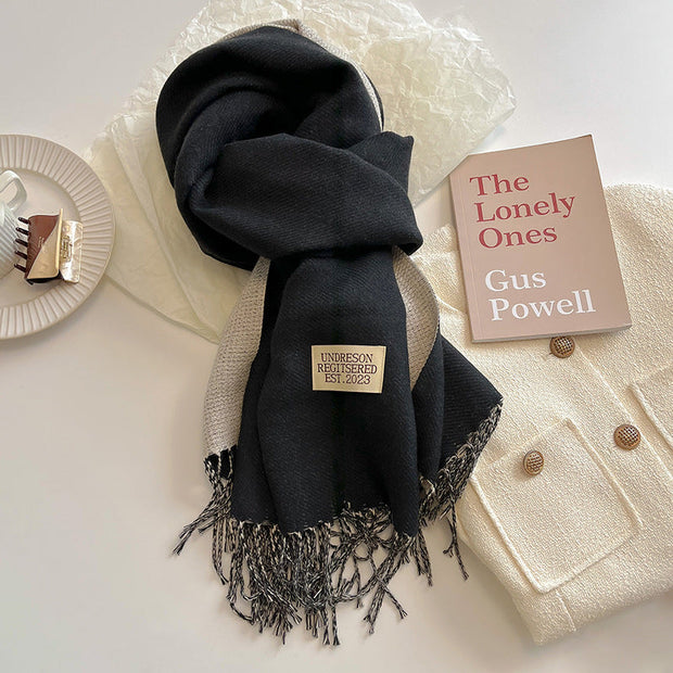 Ursula Ultra Soft Faux Cashmere Scarf with Reversible Design and Elegant Fringes-Cramta