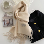 Ursula Ultra Soft Faux Cashmere Scarf with Reversible Design and Elegant Fringes-Cramta