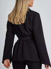 Slim Fit Women's Blazer with Belt – Elegant Chic and Versatile Style for All Occasions-Cramta
