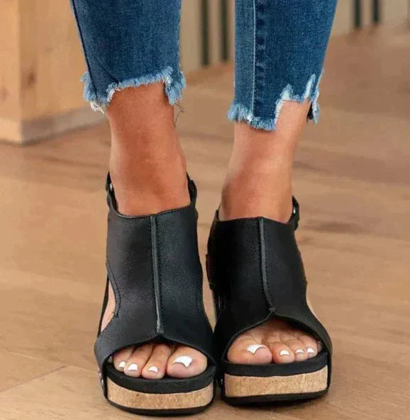 Alia Women's Wedge Heel Sandals - Elegant Sophistication and Unmatched Comfort-Cramta