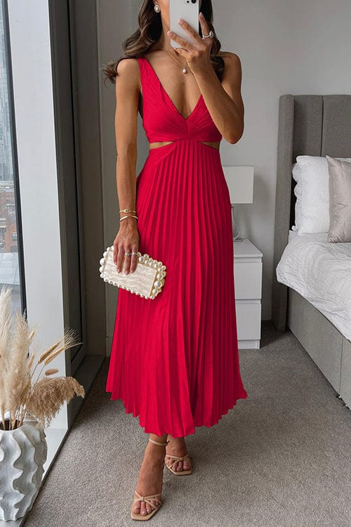 Bonafita Kacey Pleated Dress – Classic sophistication with modern details-Cramta