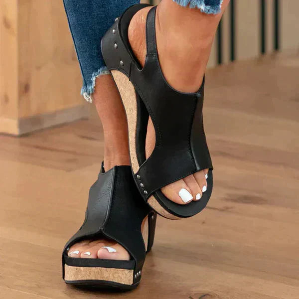 Alia Women's Wedge Heel Sandals - Elegant Sophistication and Unmatched Comfort-Cramta