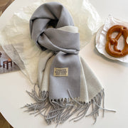 Ursula Ultra Soft Faux Cashmere Scarf with Reversible Design and Elegant Fringes-Cramta