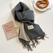 Ursula Ultra Soft Faux Cashmere Scarf with Reversible Design and Elegant Fringes-Cramta