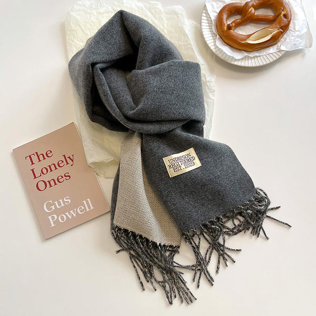 Ursula Ultra Soft Faux Cashmere Scarf with Reversible Design and Elegant Fringes-Cramta