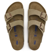 Arizona | Soft Leather Suede Sandals in Taupe with Anatomical Sole and Ultimate Comfort-Cramta