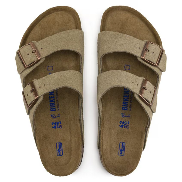 Arizona | Soft Leather Suede Sandals in Taupe with Anatomical Sole and Ultimate Comfort-Cramta