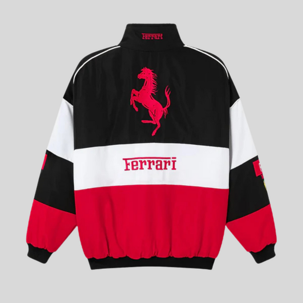 Vintage Ferrari Unisex Racing Jacket – Retro Mega Stylish F1 Look-Cramta