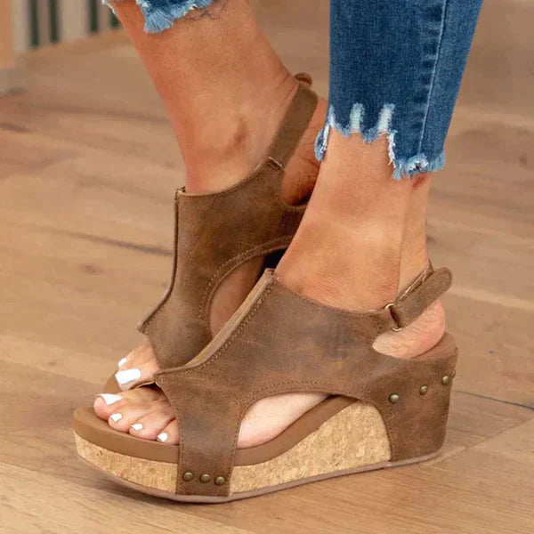 Alia Women's Wedge Heel Sandals - Elegant Sophistication and Unmatched Comfort-Cramta