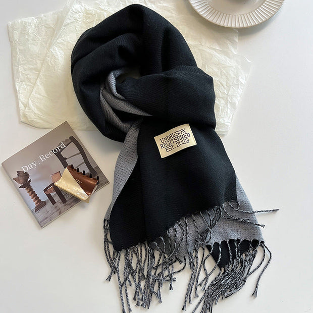 Ursula Ultra Soft Faux Cashmere Scarf with Reversible Design and Elegant Fringes-Cramta