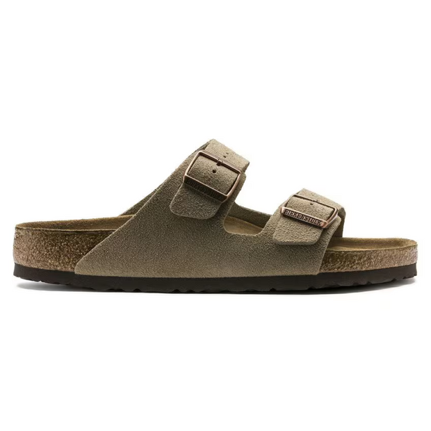 Arizona | Soft Leather Suede Sandals in Taupe with Anatomical Sole and Ultimate Comfort-Cramta