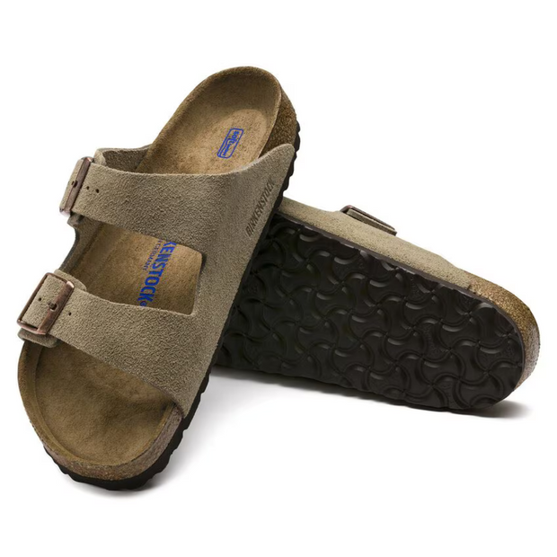 Arizona | Soft Leather Suede Sandals in Taupe with Anatomical Sole and Ultimate Comfort-Cramta