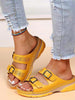 Adjustable Orthopedic Leather Sandals for Women with Arch Support – Breathable Comfort and Low Heel-Cramta
