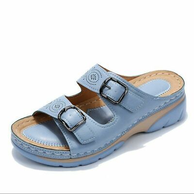 Adjustable Orthopedic Leather Sandals for Women with Arch Support – Breathable Comfort and Low Heel-Cramta