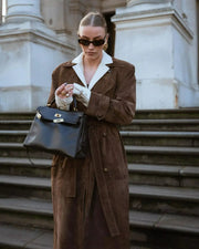 Ella suede trench coat - Classic sophistication with a touch of contemporary luxury-Cramta