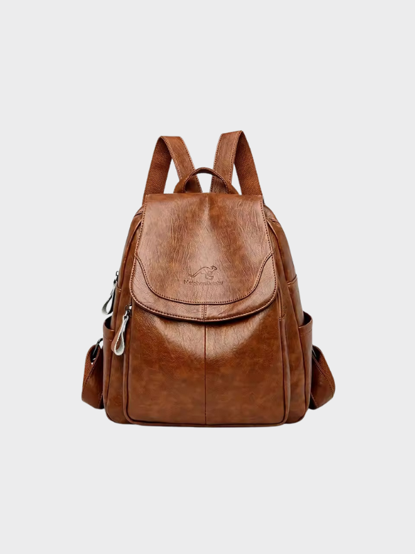Anti-Theft PU Leather Backpack with RFID Protection – Stylish Travel and Laptop Backpack for Everyday Use 0