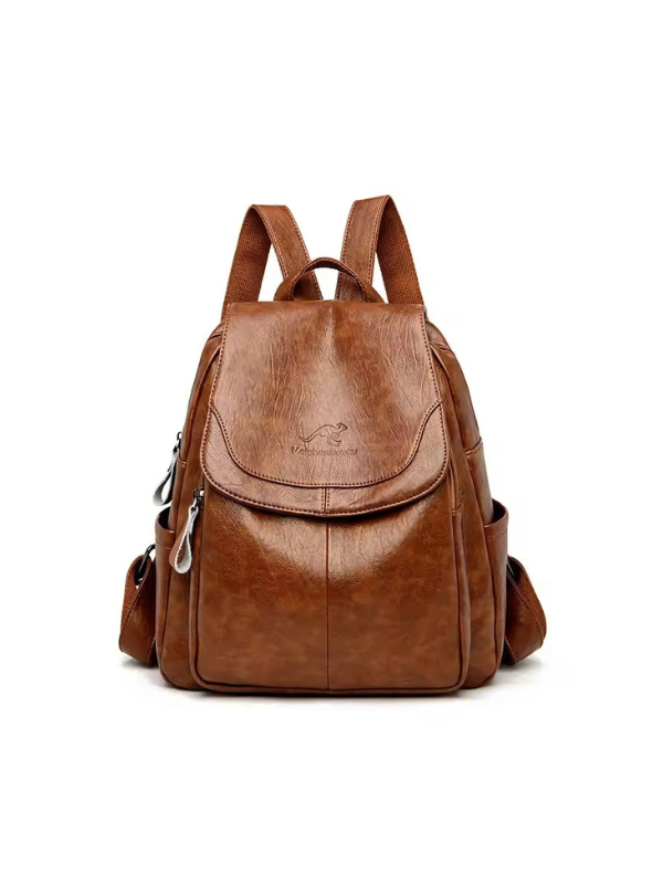 Anti-Theft PU Leather Backpack with RFID Protection – Stylish Travel and Laptop Backpack for Everyday Use 1