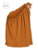 Asymmetric Mustard Linen Top for Women – Stylish Blouse for Casual and Formal Occasions