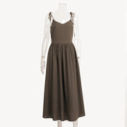 Backless Cotton Dress with Gentle Machine Wash – Comfortable and Stylish-Cramta