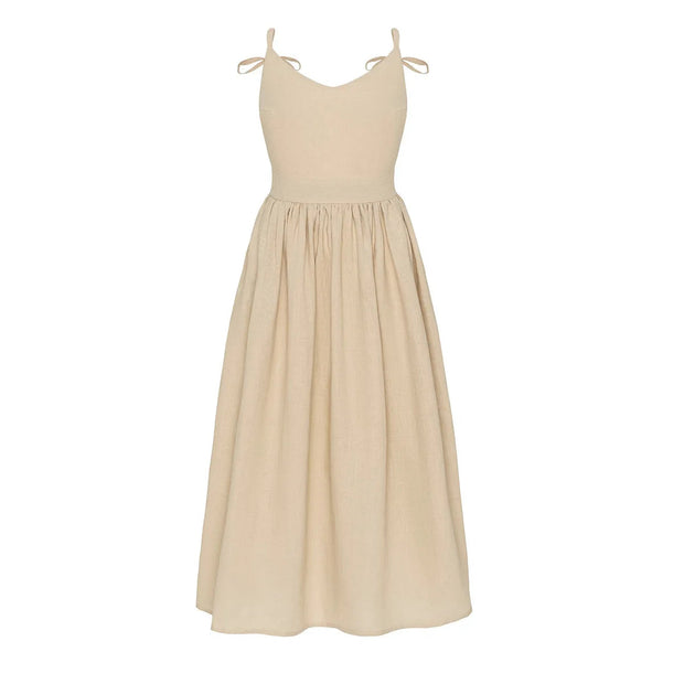 Backless Cotton Dress with Gentle Machine Wash – Comfortable and Stylish-Cramta