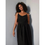 Backless Cotton Dress with Gentle Machine Wash – Comfortable and Stylish-Cramta