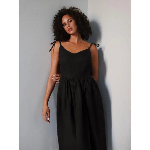 Backless Cotton Dress with Gentle Machine Wash – Comfortable and Stylish-Cramta