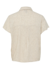 Beige Linen Tie Blouse for Women – Lightweight Summer Top, Easy to Iron and Versatile Style