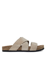 Beige Suede Sandals for Men and Women – Comfortable Summer Footwear with Durable Rubber Sole