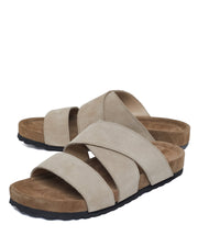 Beige Suede Sandals for Men and Women – Comfortable Summer Footwear with Durable Rubber Sole