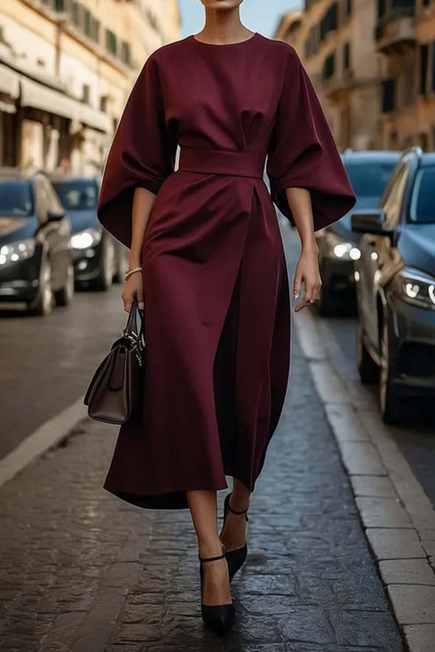 Belted Long Sleeve Maxi Dress for Women – Elegant Floral Design, Comfortable Fit, Perfect for Any Occasion 3