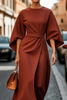Belted Long Sleeve Maxi Dress for Women – Elegant Floral Design, Comfortable Fit, Perfect for Any Occasion 6