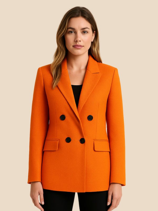 Black Blazer for Women - Tailored Double-Breasted Design for Professional and Smart-Casual Style