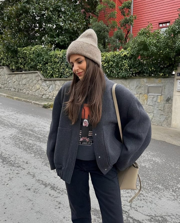 Black Wool Coat for Women, Oversized Wool Blend Jacket with Dropped Shoulders, Warm Winter Outerwear